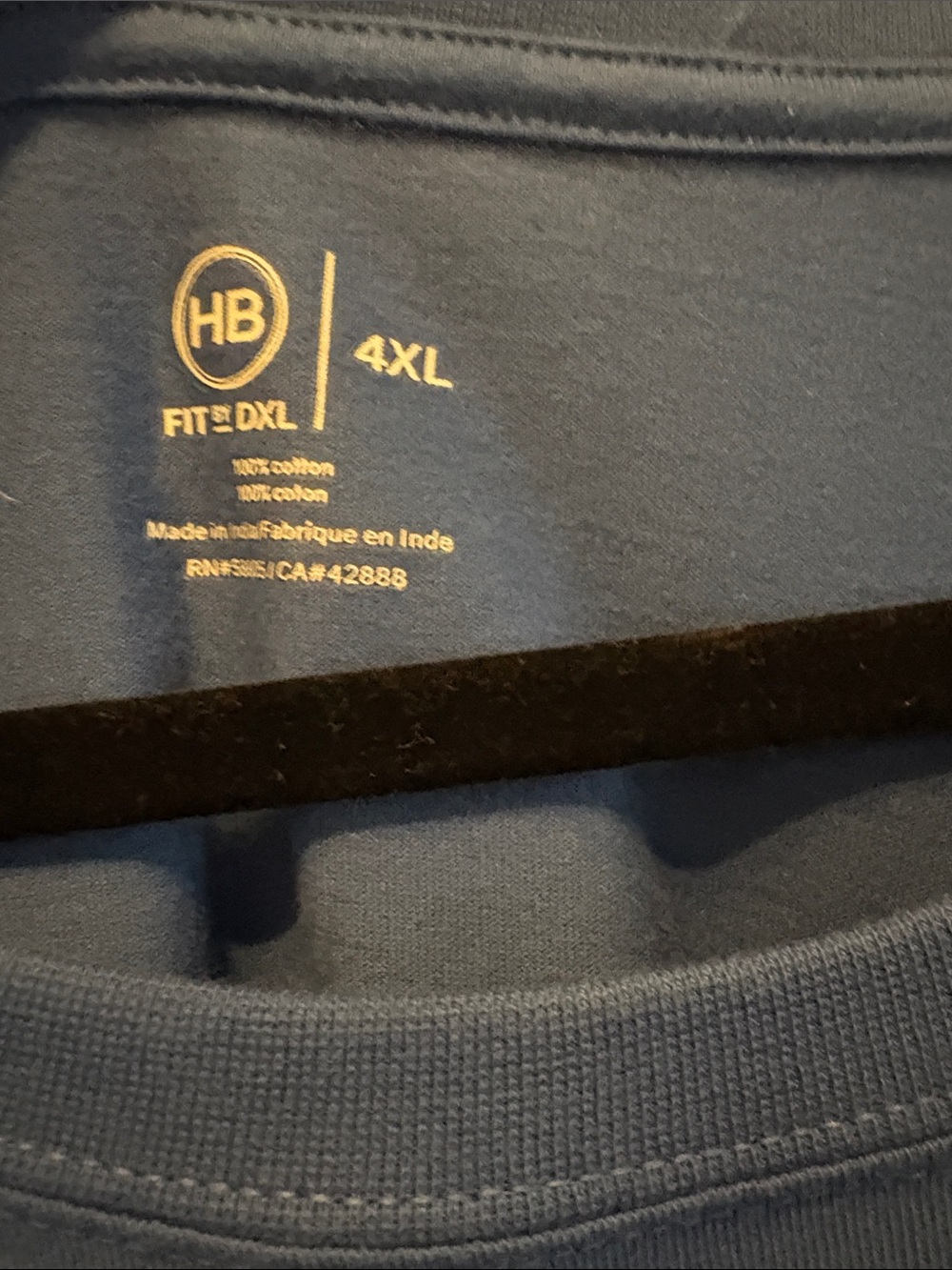 HB Fit by DXL Men's Blue Performance T-Shirt - Breathable Everyday Tee Size 4XL - Picture 2 of 4